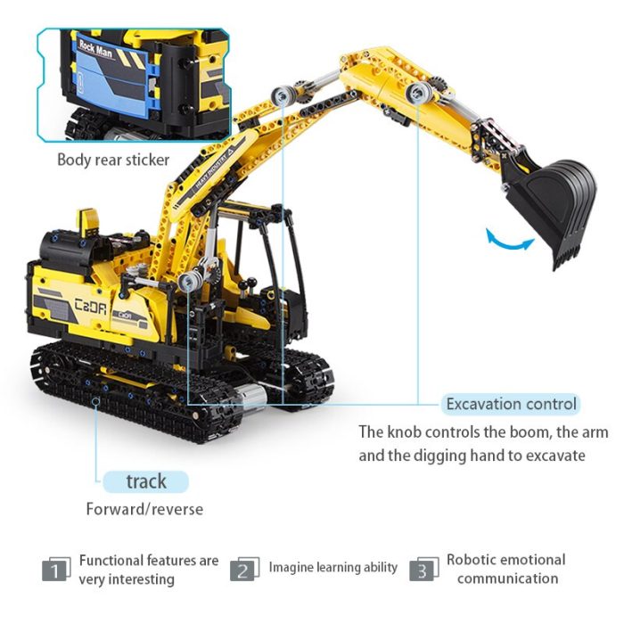 Cada 930PCS RC Robot Megalithic Intelligent Building Blocks City Remote Control Excavator Bricks Toys for Kids 5 - LEPIN LEPIN Store