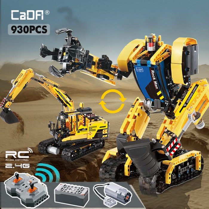 Cada 930PCS RC Robot Megalithic Intelligent Building Blocks City Remote Control Excavator Bricks Toys for Kids - LEPIN LEPIN Store