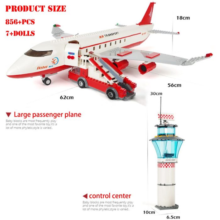 City Airport Passenger Large Passenger Plane Airplane Airfield Model Building Blocks Aviation Airport Bricks Toys for 1 - LEPIN LEPIN Store