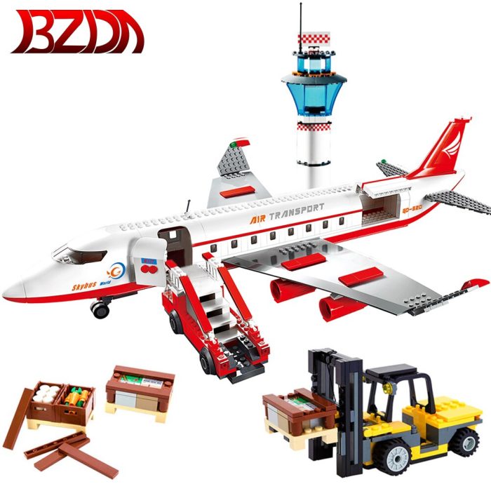 City Airport Passenger Large Passenger Plane Airplane Airfield Model Building Blocks Aviation Airport Bricks Toys for - LEPIN LEPIN Store