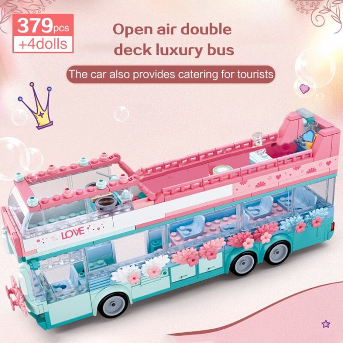 Friends Pink House City Bus Race Car Building Block Princess Prince Wedding Sets Romantic Amusement Park 3 - LEPIN LEPIN Store