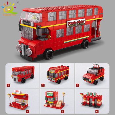 HUIQIBAO 1000PCS Traffic Car Model Building Blocks City Automobile Bus Ambulance Bricks Construction Toy For Children 5 - LEPIN LEPIN Store