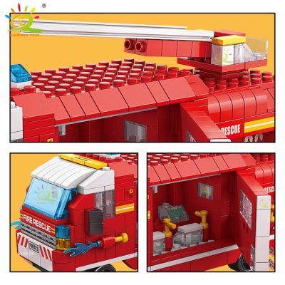 HUIQIBAO 1000pcs 6in1 City Fire Station Ship Truck Model Building Blocks Firefighting Boat Set Bricks Toy 5 - LEPIN LEPIN Store