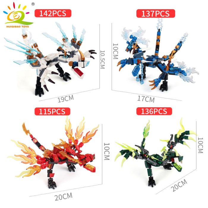 HUIQIBAO 115pcs Fire Dragon Knight Model Building Blocks KAI JAY ZANE City Figures Bricks Construction Toys 5 - LEPIN LEPIN Store