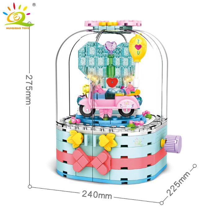 HUIQIBAO 286Pcs Couple Heart Decorations Jewelry Box with 2 Figures Building Blocks Creative City Bricks Toys 1 - LEPIN LEPIN Store