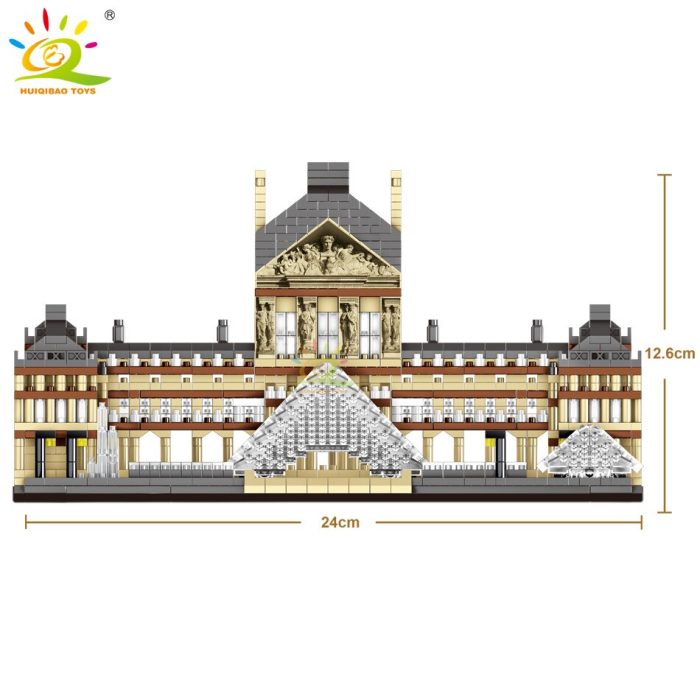 HUIQIBAO 3377pcs Louvre Museum Architecture Model Micro Building Block City Street View Mini Diamond Bricks Children 1 - LEPIN LEPIN Store