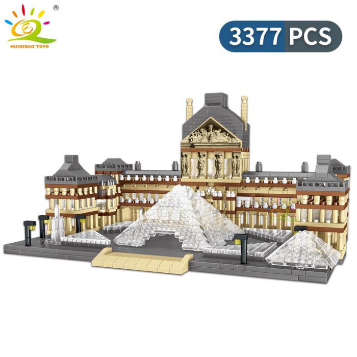 HUIQIBAO 3377pcs Louvre Museum Architecture Model Micro Building Block City Street View Mini Diamond Bricks Children 2 - LEPIN LEPIN Store