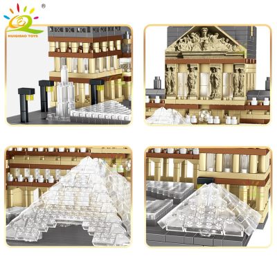 HUIQIBAO 3377pcs Louvre Museum Architecture Model Micro Building Block City Street View Mini Diamond Bricks Children 3 - LEPIN LEPIN Store