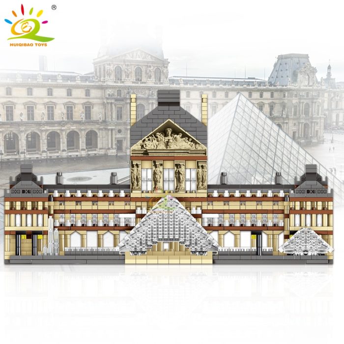 HUIQIBAO 3377pcs Louvre Museum Architecture Model Micro Building Block City Street View Mini Diamond Bricks Children 5 - LEPIN LEPIN Store