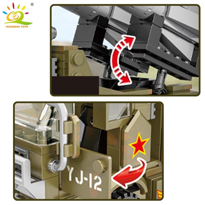 HUIQIBAO 375PCS Military WW2 Army Missile Vehicle Model Building Blocks Soldier Figures Weapon Truck Bricks Toys 3 - LEPIN LEPIN Store