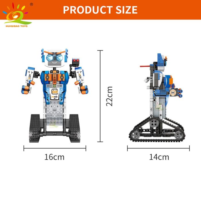 HUIQIBAO 447Pcs High tech RC Robot Building Blocks City Remote Control Motor Bricks Moc Intelligent Constuction 1 - LEPIN LEPIN Store