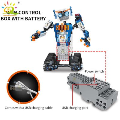 HUIQIBAO 447Pcs High tech RC Robot Building Blocks City Remote Control Motor Bricks Moc Intelligent Constuction 3 - LEPIN LEPIN Store