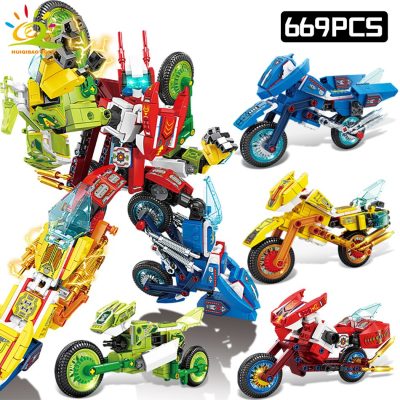 HUIQIBAO 4in1 Creative City Weapon Robot Man Model Building Blocks Mecha Car Bricks Set Children DIY 2 - LEPIN LEPIN Store