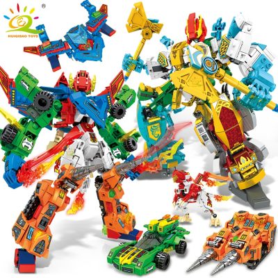 HUIQIBAO 4in1 Creative City Weapon Robot Man Model Building Blocks Mecha Car Bricks Set Children DIY - LEPIN LEPIN Store