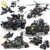 HUIQIBAO 4in1 Swat Police Series Building Blocks with Policeman Bricks Truck Ship Car City Construction Toys - LEPIN LEPIN Store