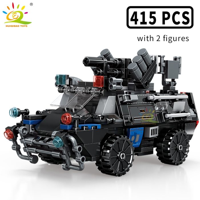 HUIQIBAO 4in1 Swat Police Series Building Blocks with Policeman Bricks Truck Ship Car City Construction Toys 2 - LEPIN LEPIN Store