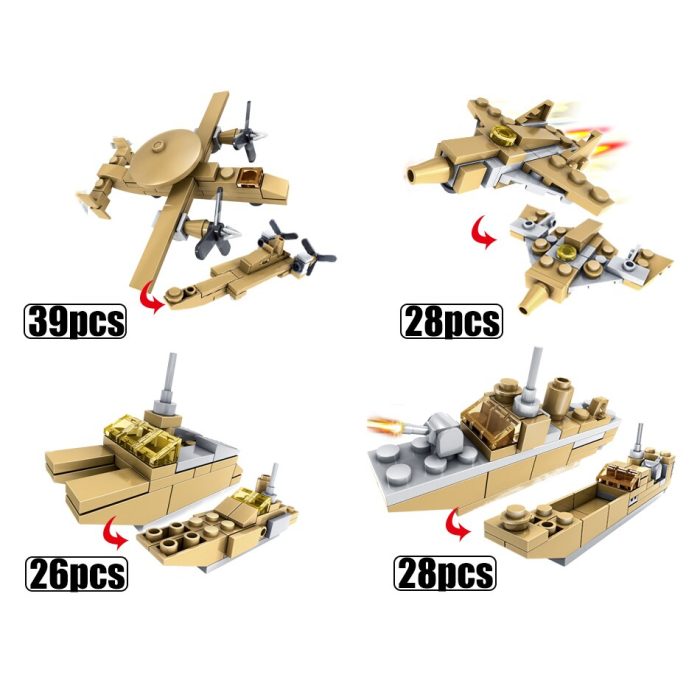 HUIQIBAO 544PCS 16in1 Military Tank Building Blocks Super Vehicle Plane Truck Car Ship Army Bricks Educational 3 - LEPIN LEPIN Store