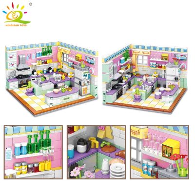 HUIQIBAO 595pcs City Friends House Kitchen Model Micro Building Blocks City Mini Diamond Bricks Set Children 5 - LEPIN LEPIN Store