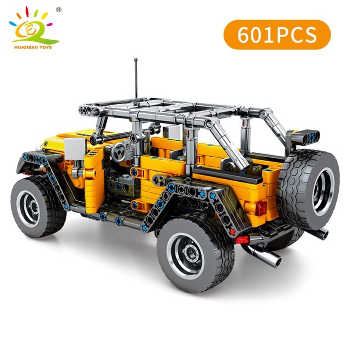 HUIQIBAO 601pcs Off Road Vehicle Building Block Pull Back Car Bricks Tech MOC Creative Mechanical City 3 - LEPIN LEPIN Store