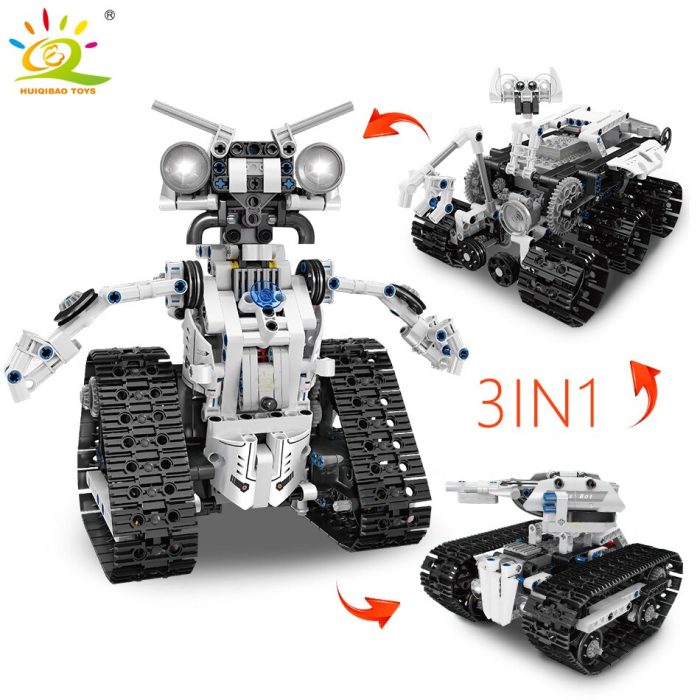 HUIQIBAO 606Pcs Tech RC Robot Building Blocks City Remote Control Intelligent Tank Truck Brick Construction Children 1 - LEPIN LEPIN Store