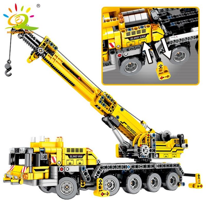 HUIQIBAO 665pcs Engineering Lifting Crane Tech Building Blocks Truck Car City Construction Brick Toys For Children 1 - LEPIN LEPIN Store