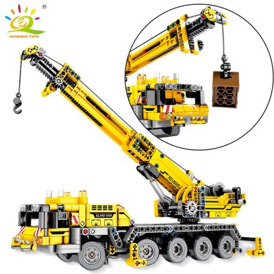 HUIQIBAO 665pcs Engineering Lifting Crane Tech Building Blocks Truck Car City Construction Brick Toys For Children - LEPIN LEPIN Store