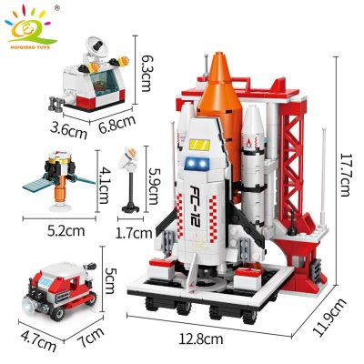 HUIQIBAO 667PCS 8in1 Space Aviation Manned Rocket Building Blocks 8 Astronaut Figure City Aerospace Model Bricks 2 - LEPIN LEPIN Store