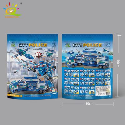 HUIQIBAO 700PCS 8in1 City Police Command Trucks Building Blocks Policeman Robot Car Helicopter Model Bricks Toys 5 - LEPIN LEPIN Store