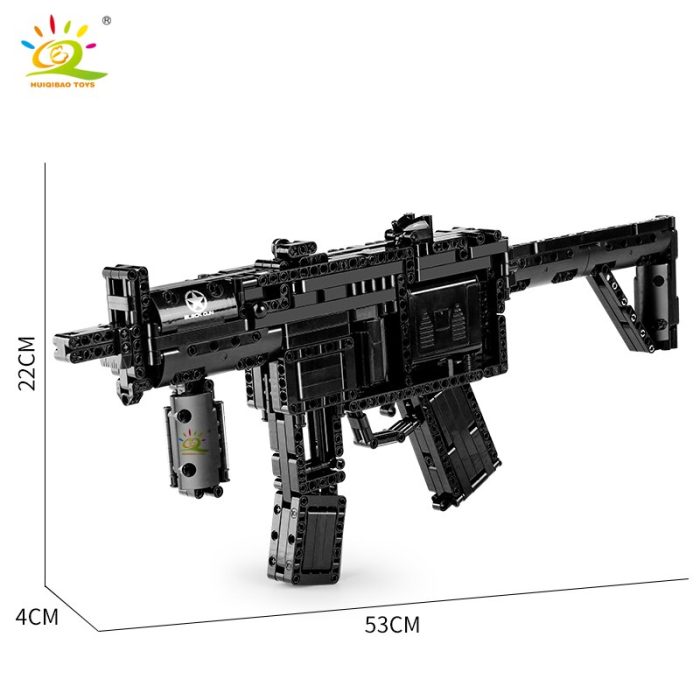 HUIQIBAO 783 PCS MP5 Tech Model Signal Gun Building Blocks Set DIY Shooting Game Electric Bricks 3 - LEPIN LEPIN Store