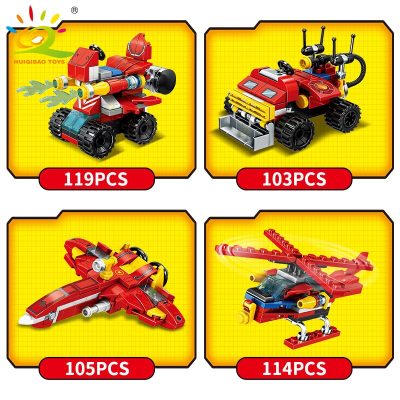 HUIQIBAO 806pcs 8in1 City Fire Truck Model Building Blocks Firefighting Set Fireman Figures Bricks Construction Toy 5 - LEPIN LEPIN Store