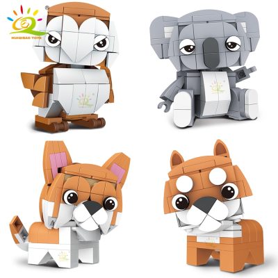 HUIQIBAO 8PCS SET Classic Animal Series Building Block City Creative Koala Penguin Dog MOC Bricks Educational 5 - LEPIN LEPIN Store