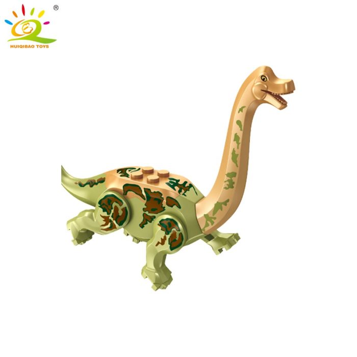 HUIQIBAO 8pcs Dinosaur Model figures Building Blocks Jurassic Raptor Tyrannosaurus Triceratops Bricks world children Toys Kids 2 - LEPIN LEPIN Store