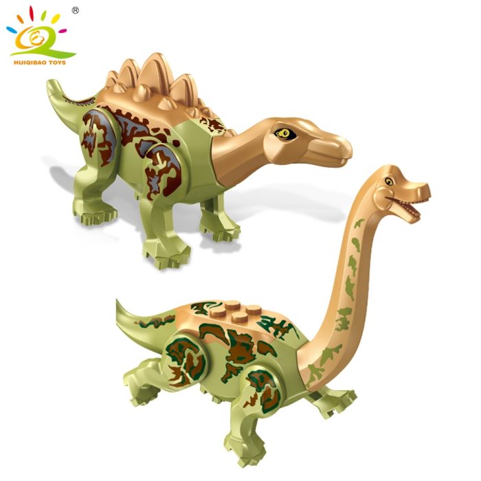 HUIQIBAO 8pcs Dinosaur Model figures Building Blocks Jurassic Raptor Tyrannosaurus Triceratops Bricks world children Toys Kids - LEPIN LEPIN Store