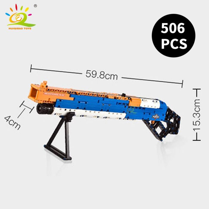 HUIQIBAO AK 47 Assault Rifle Shotgun Tech Model Building Blocks Set Military Weapon Bricks City Game 3 - LEPIN LEPIN Store