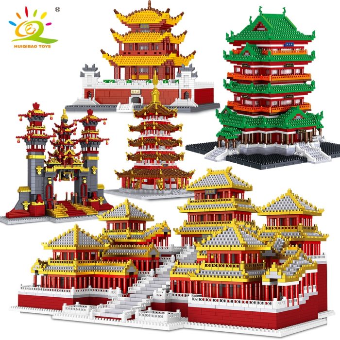 HUIQIBAO Chinese Historical Architecture Micro Building Block City Ancient Building Street View Mini Diamond Bricks Children - LEPIN LEPIN Store