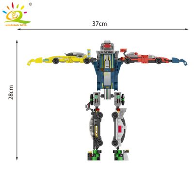 HUIQIBAO City Car Transformation Robot Man Building Blocks Transform Mecha Plane Helicopter Bricks Set Children DIY 2 - LEPIN LEPIN Store