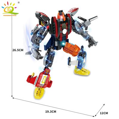 HUIQIBAO City Car Transformation Robot Man Building Blocks Transform Mecha Plane Helicopter Bricks Set Children DIY 4 - LEPIN LEPIN Store