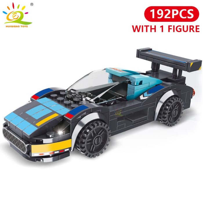 HUIQIBAO City Speed Champions Car Building Blocks Luxury Auto Racing Vehicle with Super Racers Bricks Toys 3 - LEPIN LEPIN Store