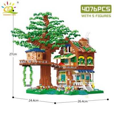 HUIQIBAO Elves Green Tree House Mini Building Blocks MOC Micro Bricks Toys for Children Friends BOY 3 - LEPIN LEPIN Store