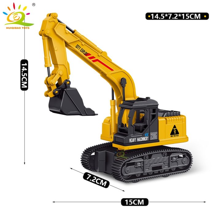 HUIQIBAO Engineering Diecast Truck Model Excavator Crane Dump Car Garbage Vehicle Classic City Construction Children Toy 4 - LEPIN LEPIN Store