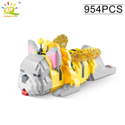 HUIQIBAO Husky Corgi Dog Orange Blue Cat Building Blocks Diamond Micro Small Bricks Cute Pet Animals 3 - LEPIN LEPIN Store