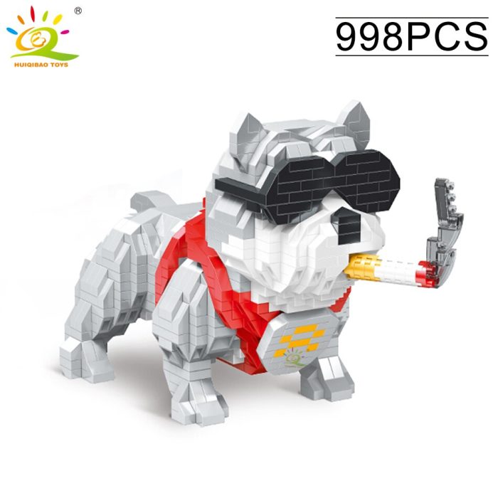 HUIQIBAO Husky Corgi Dog Orange Blue Cat Building Blocks Diamond Micro Small Bricks Cute Pet Animals 4 - LEPIN LEPIN Store