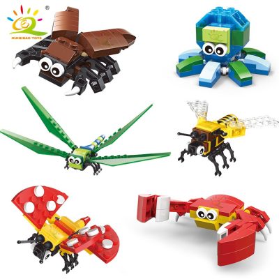 HUIQIBAO Insect Series Animal Building Blocks Wrap Crab Classic City Creative Brick Educational Toys for Children 1 - LEPIN LEPIN Store