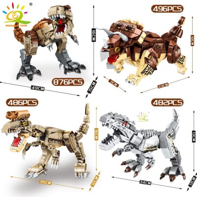 HUIQIBAO Jurassic Indominus Rex Dinosaur World Model Building Blocks City Triceratops Velociraptor Dino Park Bricks Children 1 - LEPIN LEPIN Store