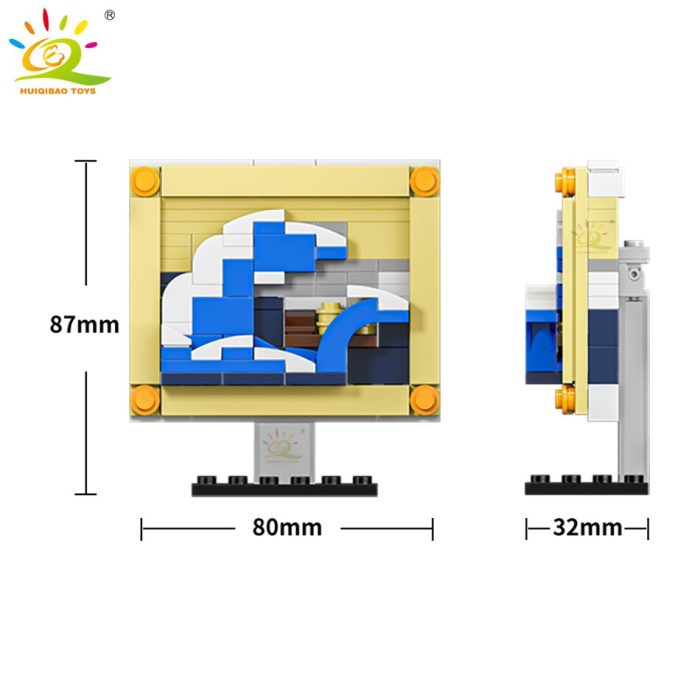 HUIQIBAO MOC Pixel Art Painting Model Building Blocks Van Gogh The Starry Night World Sets Kids 5 - LEPIN LEPIN Store