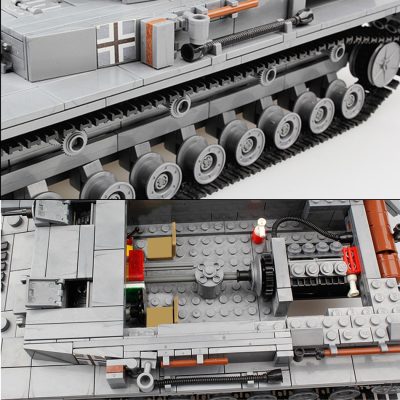 HUIQIBAO Military German Tiger Tank Classic Model Building Blocks with 2 WW2 Army Soldier Bricks Construction 3 - LEPIN LEPIN Store