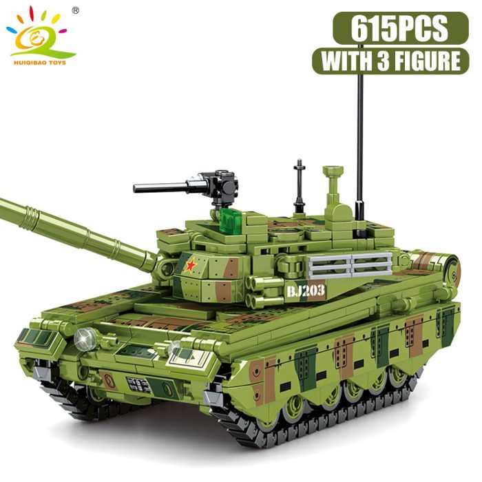 HUIQIBAO Military WW2 96 99A Medium Tank Model Building Blocks Army Weapon Car with Soldier Bricks 2 - LEPIN LEPIN Store