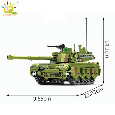 HUIQIBAO Military WW2 96 99A Medium Tank Model Building Blocks Army Weapon Car with Soldier Bricks 3 - LEPIN LEPIN Store