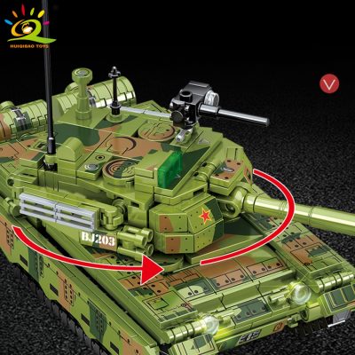 HUIQIBAO Military WW2 96 99A Medium Tank Model Building Blocks Army Weapon Car with Soldier Bricks 5 - LEPIN LEPIN Store