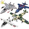 HUIQIBAO Military WW2 Combat Airplane Building Blocks A 10 J 15 Plane Model Army Bricks City - LEPIN LEPIN Store